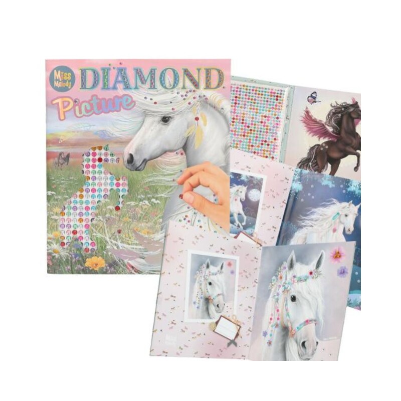 Libro con stickers gemas para crear Miss Melody Libro con stickers gemas para crear Miss Melody