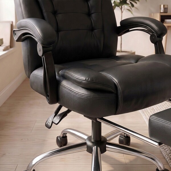 Silla Oficina Sillon Escritorio Ejecutiva Ergonomica Cuero con apoyapies IMBACK Color Negro Silla Oficina Sillon Escritorio Ejecutiva Ergonomica Cuero con apoyapies IMBACK Color Negro