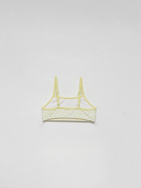 Top bikini con volados Amarillo