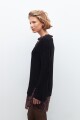 Sweater cinta escote V negro