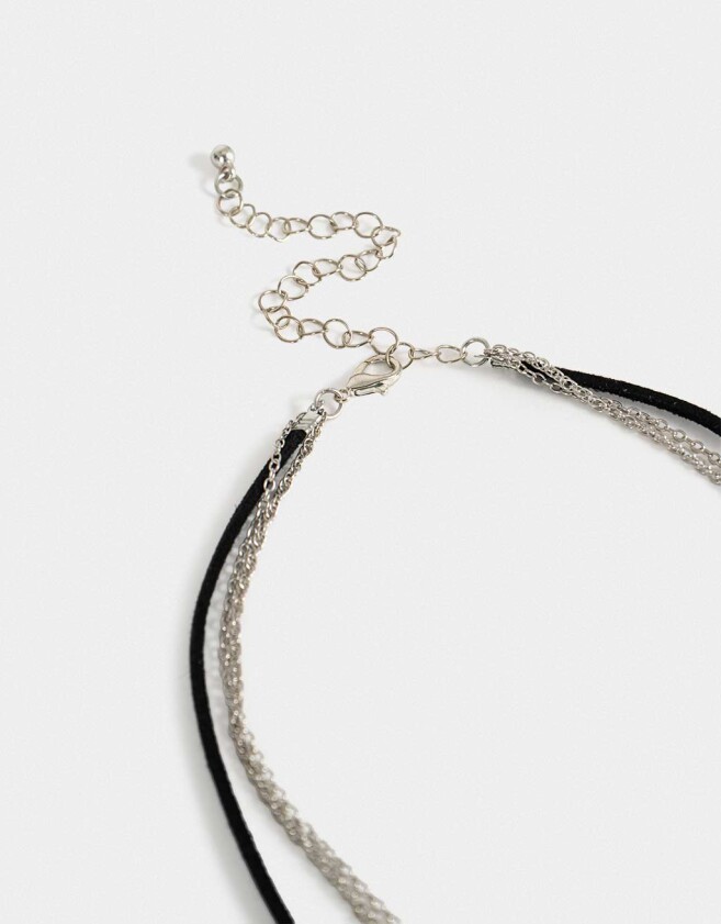 Collares Cortos Religioso Collar Largo Con Cruz - Plateado