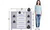 Cómoda Zapatera Versatil 2 Puertas 4 Cajones Oscuro