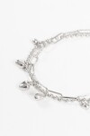 Pulsera doble dije cora plateado