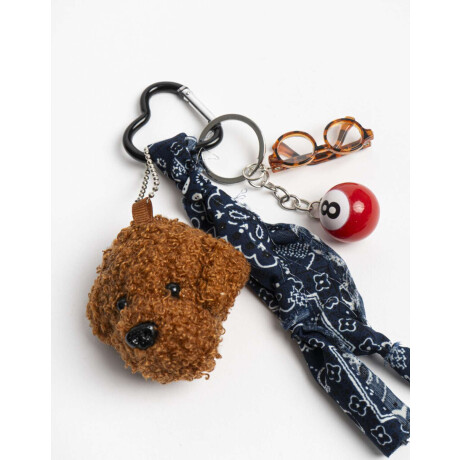 Llavero Multicharm Cordon Y Perro Peluche Combinacion Multicolor