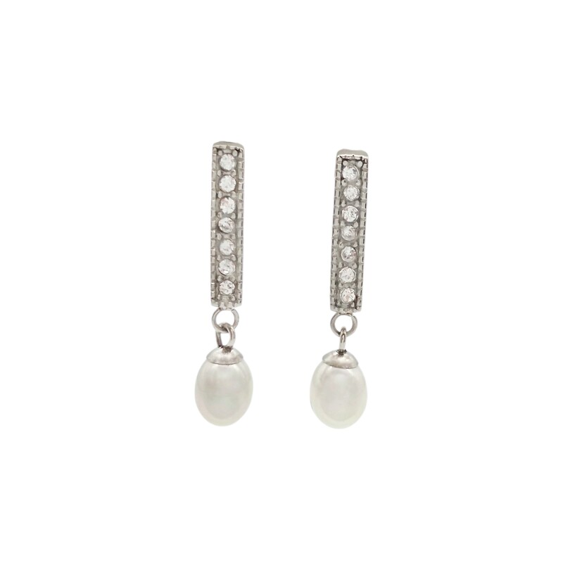 Caravanas Vintage Perlas españolas-Plata 925-Con Perla-CA3209 conperla