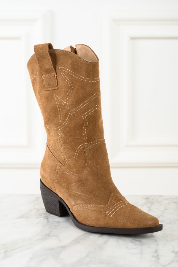 Bota Tejana Gamuza Marron