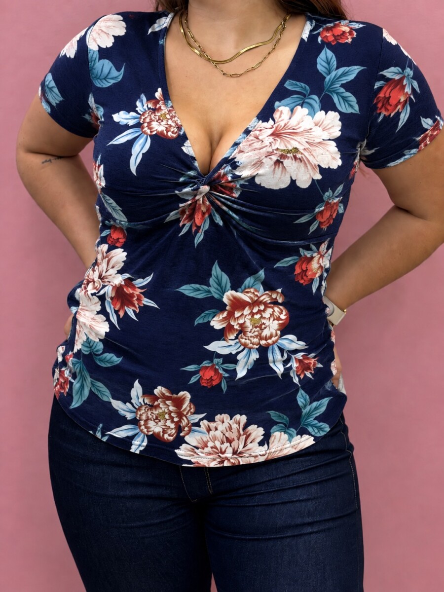 Remera Caren1 - Azul Flor 