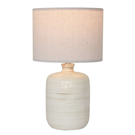LAMPARA DE MESA CERAMICA D23x38.5CM JASPEADO CREMA