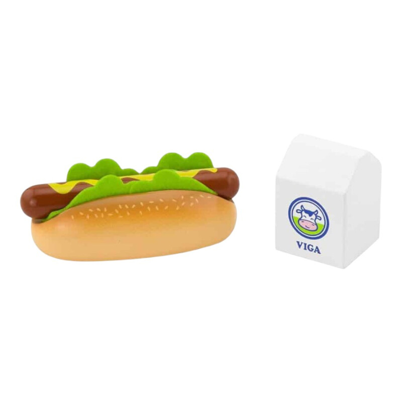 Set Comida Hot Dog y Leche Viga Set Comida Hot Dog y Leche Viga
