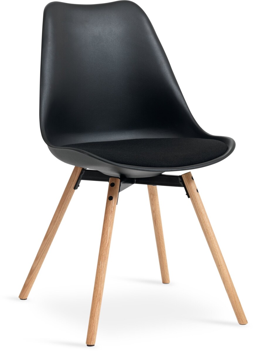 Silla de comedor KASTRUP negro/roble 