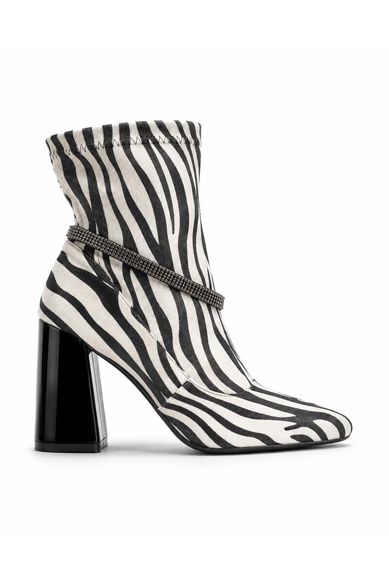 Bota Euro Animal Print / Cebra Negro