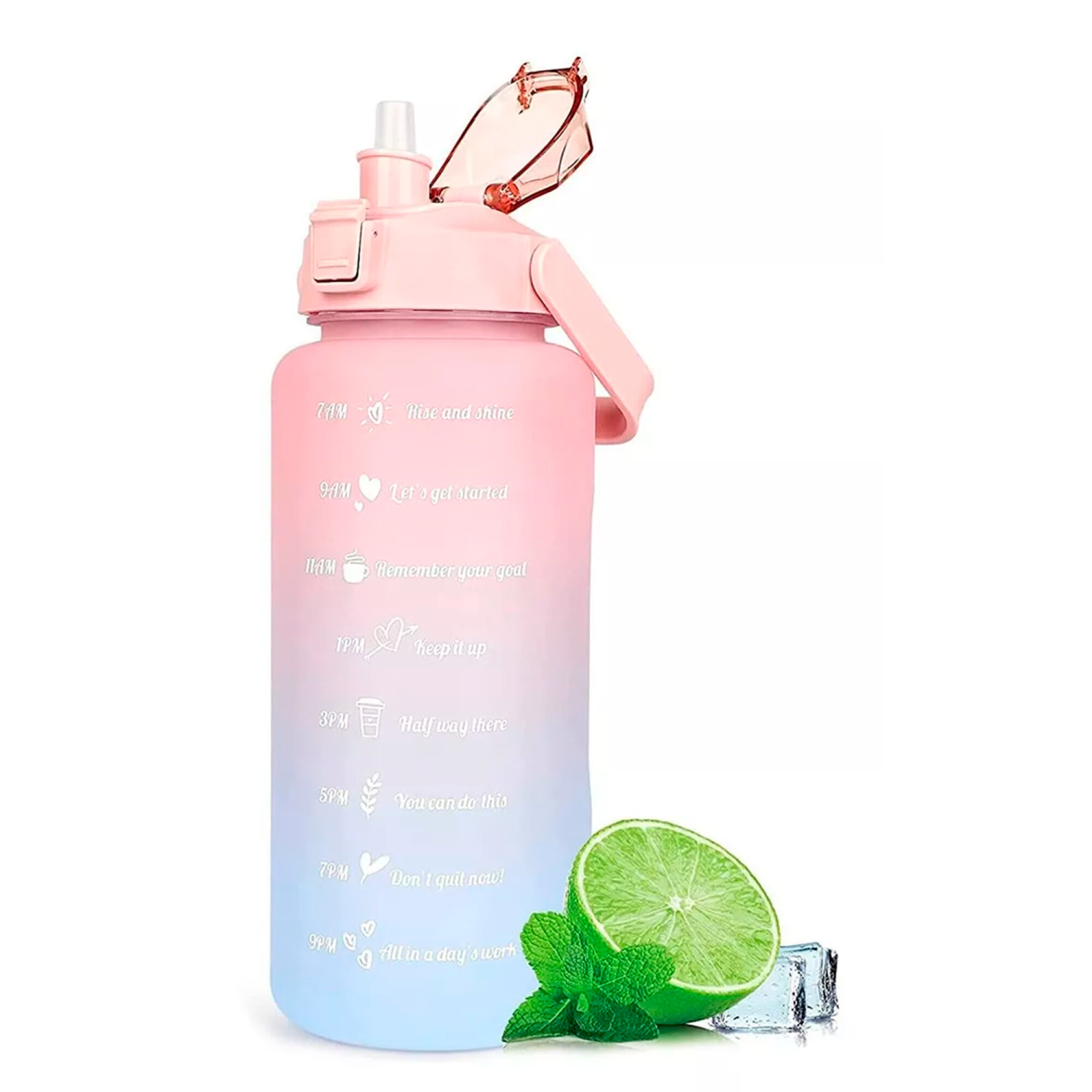 USN Botella de agua, 2,2 litros, rosa