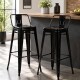Set X2 Banqueta Tolix con respaldo NEGRO MATE