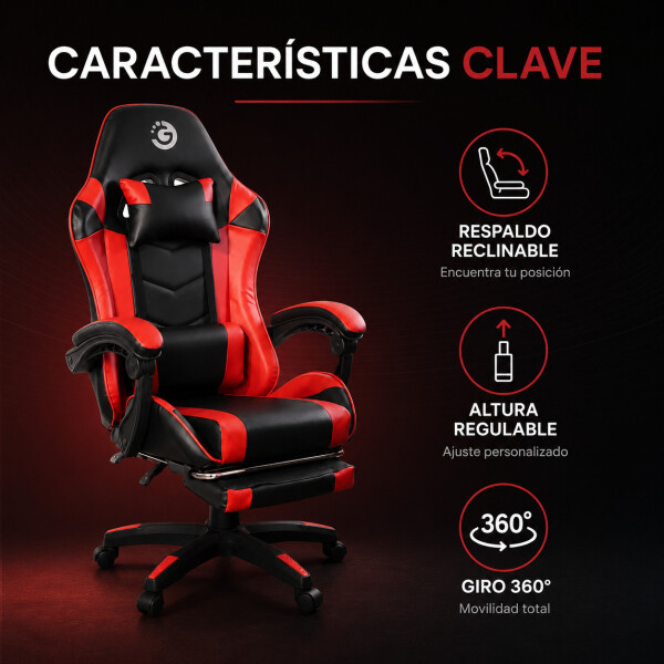 Silla Escritorio Gamer Ergonómica Reclinable Apoya Pies Goldtech Giratoria Silla Escritorio Gamer Ergonómica Reclinable Apoya Pies Goldtech Giratoria