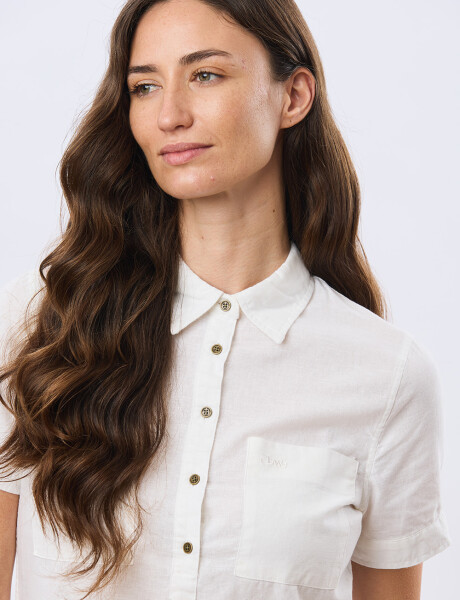 CAMISA LISA DE LINO Blanco