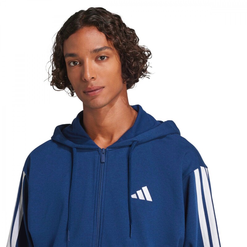 Abrigo Essentials French Terry 3 bandas de Hombre Azul