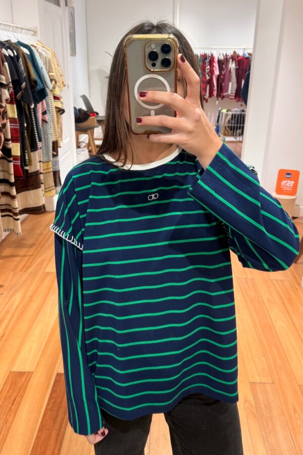 Remera Gear Rayas verde
