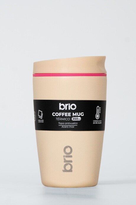 Vaso Térmico Brio Café Jarra Mug 350ml Acero Inoxidable Beige