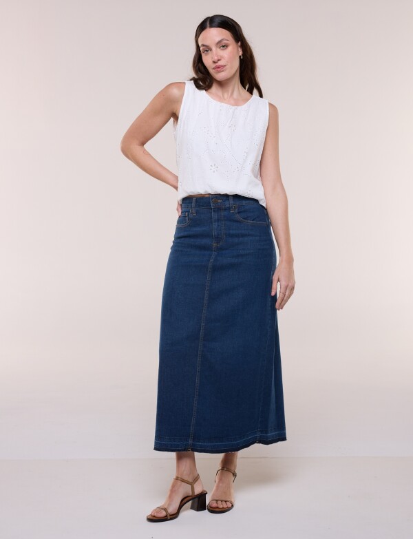 Falda Maxi Denim JEAN OSCURO