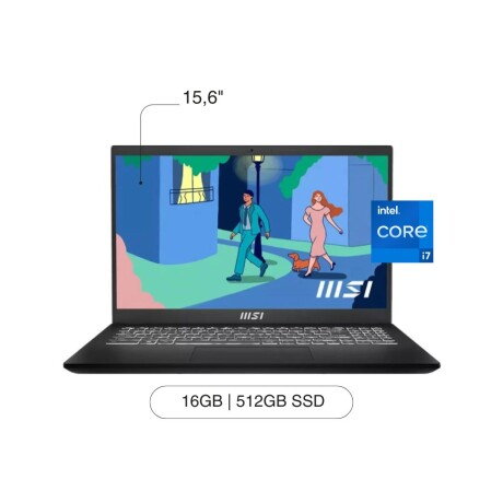 Notebook MSI Modern B12M-454US 15.6' FHD 512GB / 16GB RAM I7-12 W11 Notebook MSI Modern B12M-454US 15.6' FHD 512GB / 16GB RAM I7-12 W11