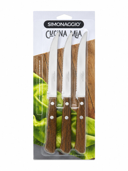 CUCHILLO SET 3 PCS MANGO MADERA MARRON