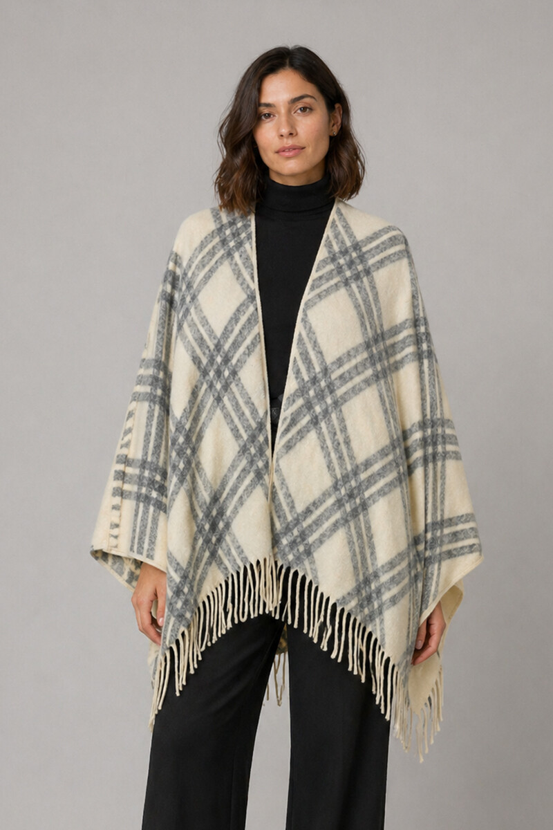 Ruana Sol - Cruda a cuadros 