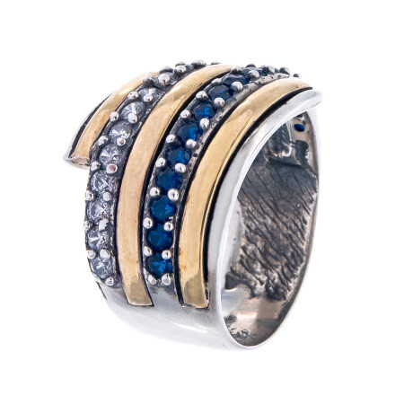 Anillo de plata 925 y double con circonias Anillo de plata 925 y double con circonias