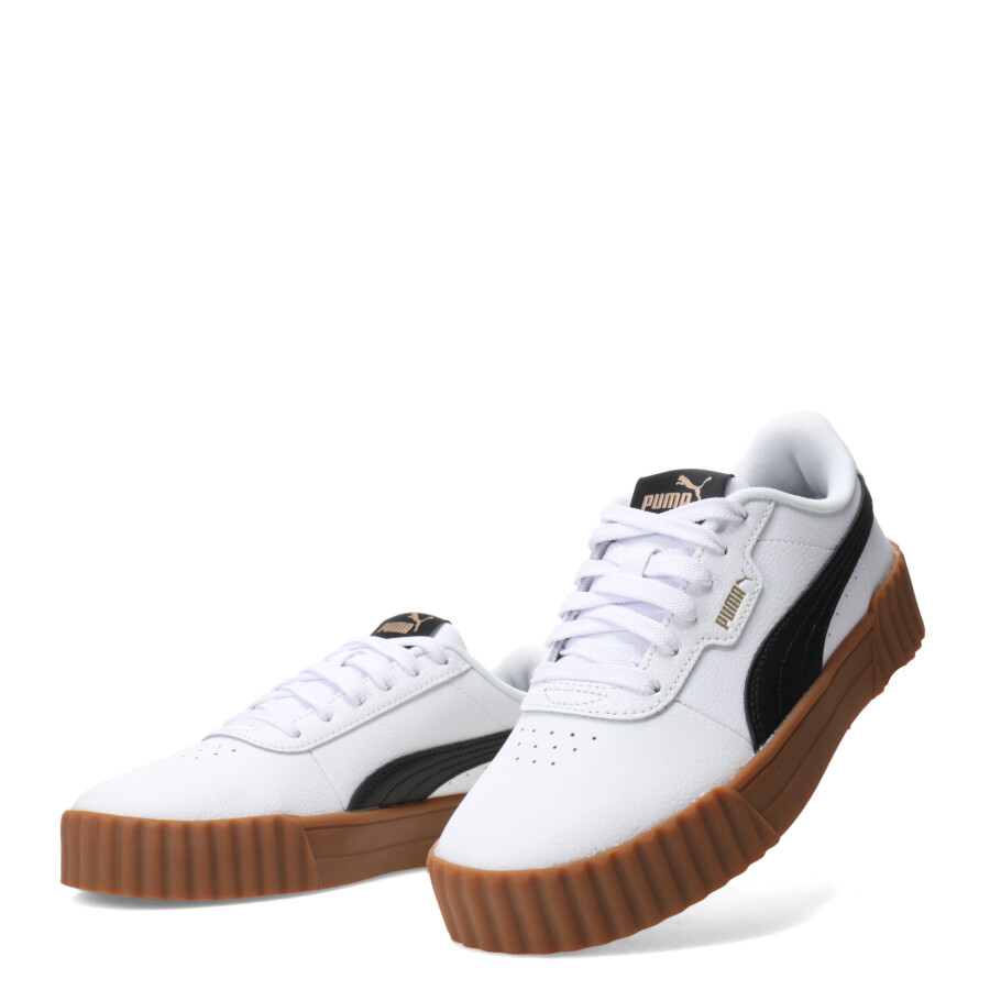 Championes de Mujer Puma Blanco - Negro - Camel