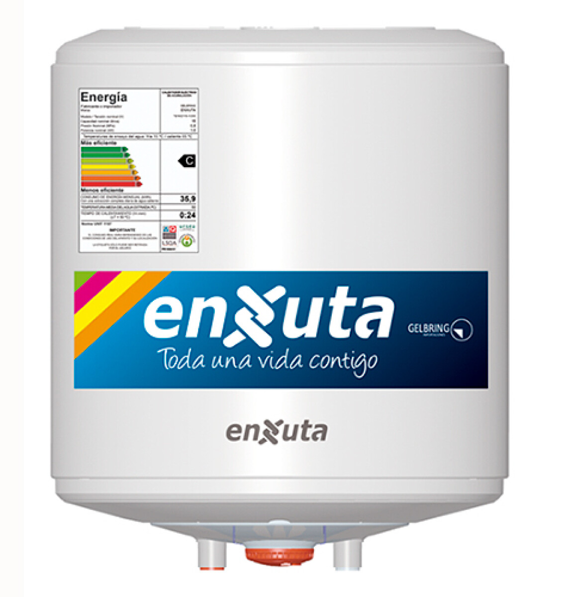 TERMOTANQUE ENXUTA 15 L TENX2115-1 ACERO - Sin color 