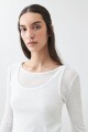 Remera doble capa texturizada crudo