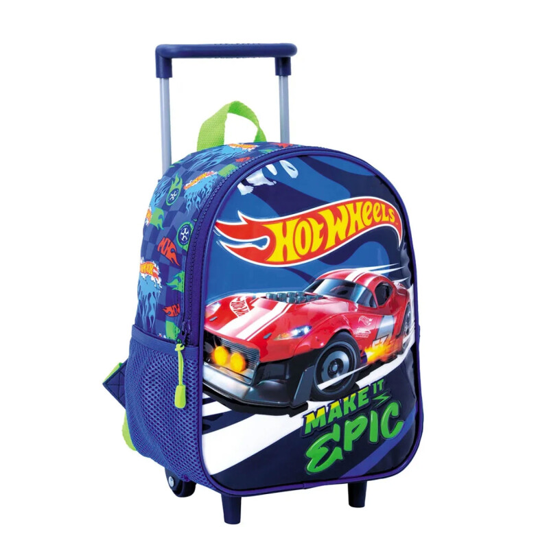 Mochila Hot Wheels 12" con Carro Azul Marino - Verde