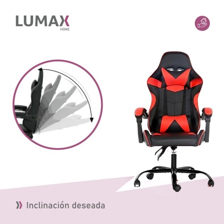 Silla Gamer Lumax Modelo ROM Negro/Rojo