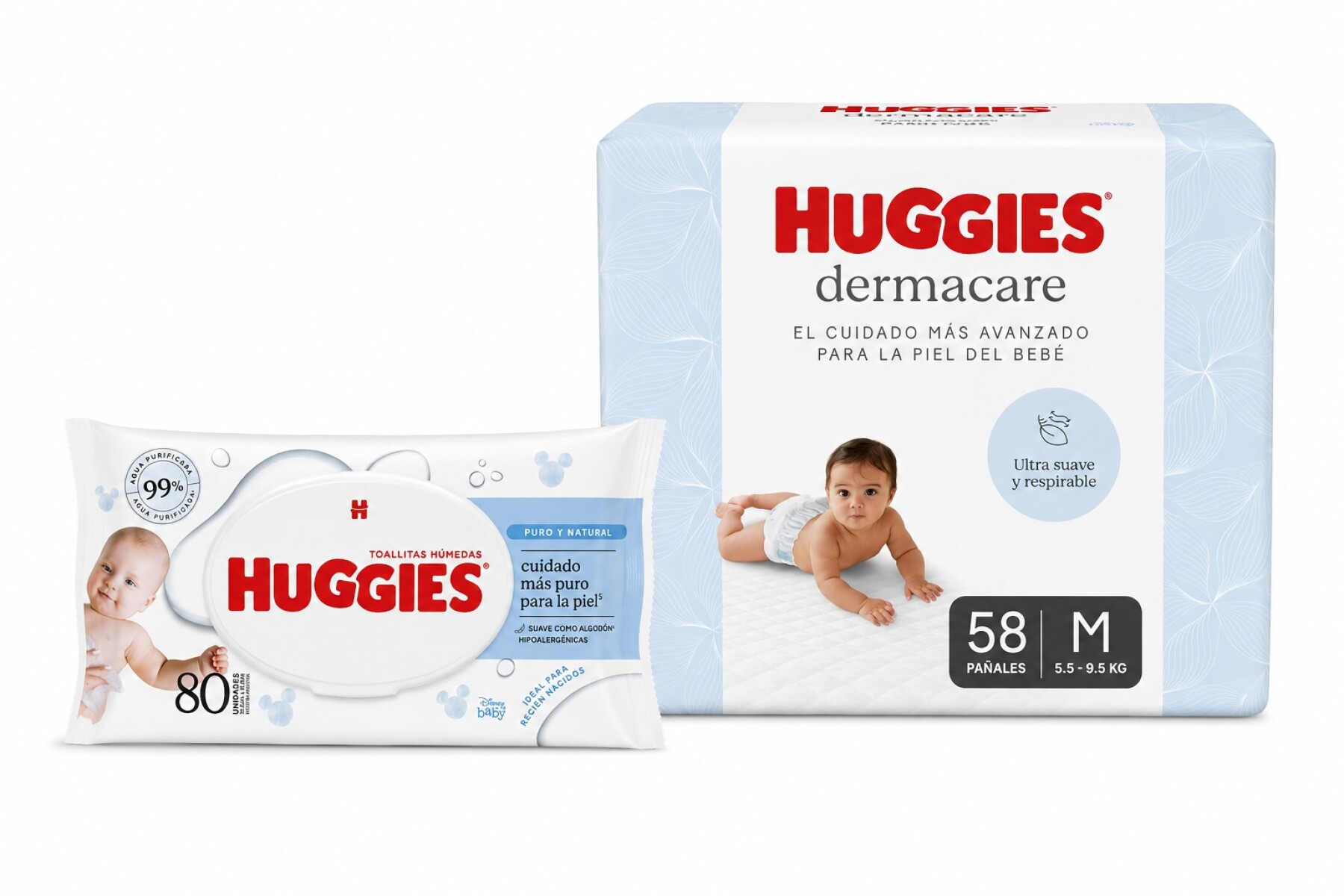 Pañales Huggies Dermacare M - x58 unidades 