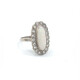 Anillo Oro 18K Blanco, Brillantes Y Opalo Anillo Oro 18K Blanco, Brillantes Y Opalo