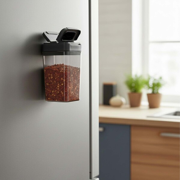 Especiero Salero Pimentero Magnético Frasco Contenedor Negro M