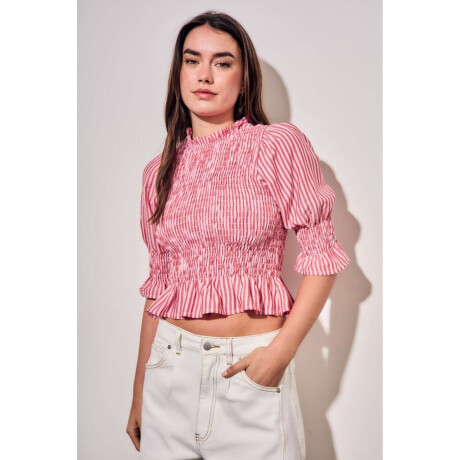 Blusa Rayada Rosa
