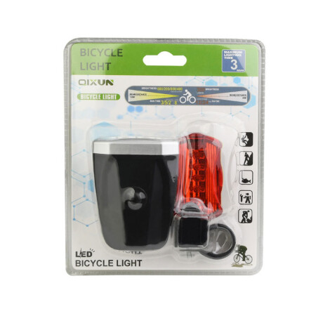 SET LUZ PARA BICICLETA DELANTERA + LUZ TRASERA DE ALTA POTENCIA SET LUZ PARA BICICLETA DELANTERA + LUZ TRASERA DE ALTA POTENCIA