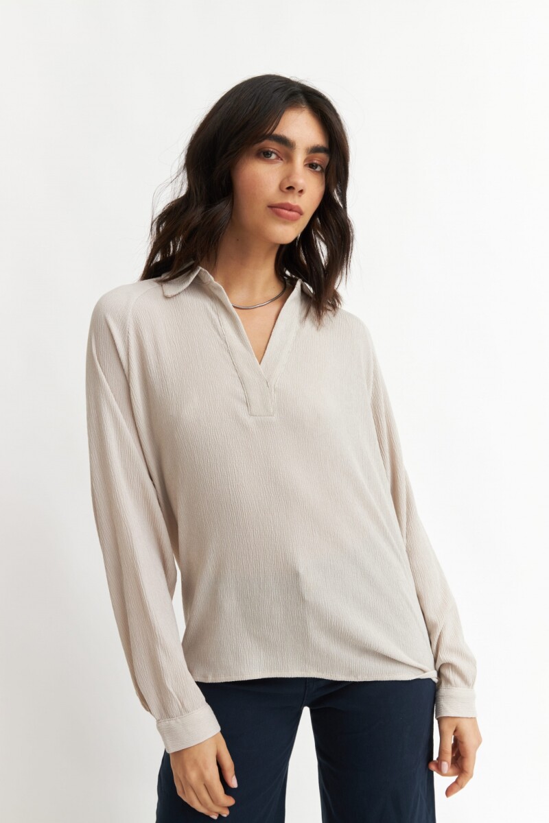 Blusa manga ranglán BEIGE