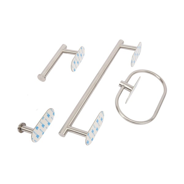 Set Accesorios De Baño Rollo Toalla Percha Juego 4 Piezas Adhesivo Acero Inoxidable Imback Color Plateado Set Accesorios De Baño Rollo Toalla Percha Juego 4 Piezas Adhesivo Acero Inoxidable Imback Color Plateado