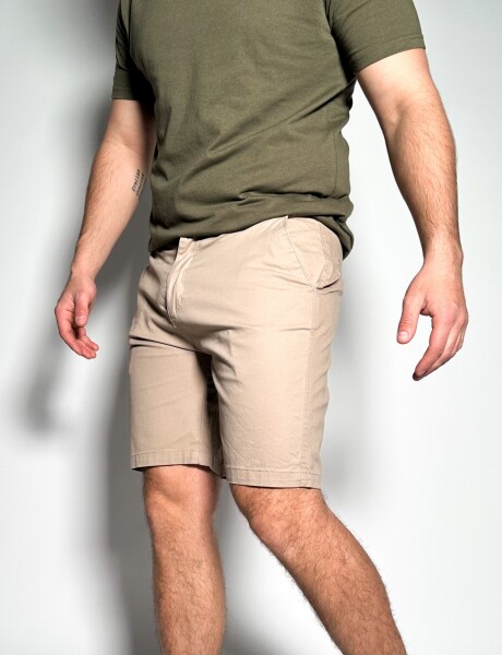 Bermuda corte vestir en gabardina Pekin Beige
