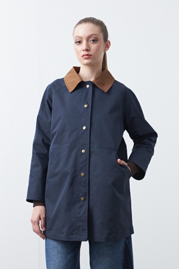 TRENCH SOLENE Azul Marino