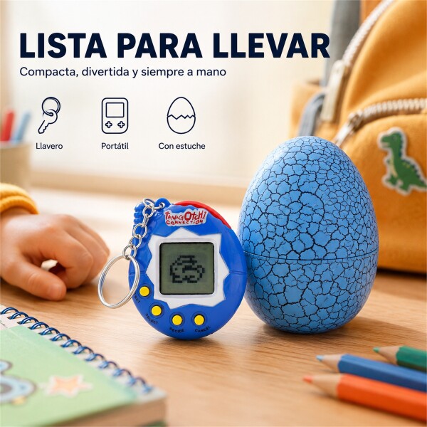 Juego de Mascota Virtual con Huevo y Consola Llavero Azul 1