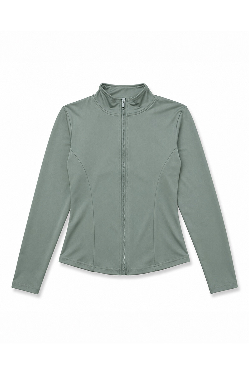 Campera Dama elastizada con dedal Verde