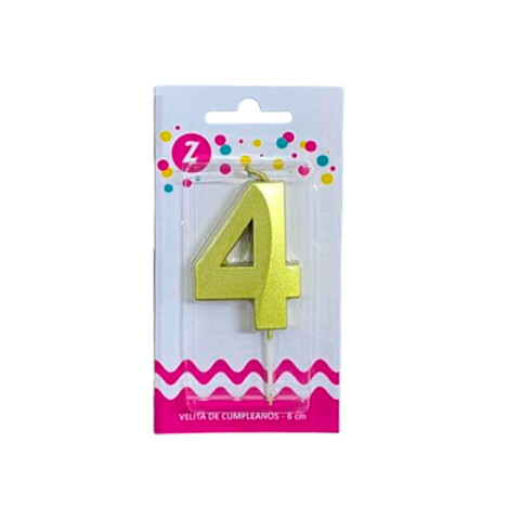 Vela 3D Oro N°4 Vela 3D Oro N°4