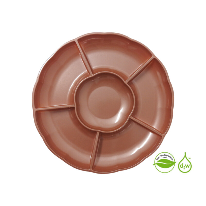 Bandeja Circular Biodegradable para Copetin x3 Un Gold Rose