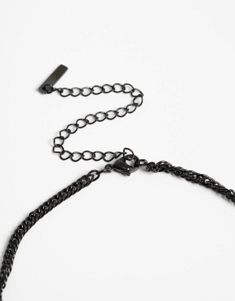 Collares Cortos Metal Collar De Acero Men´s Collection - Negro
