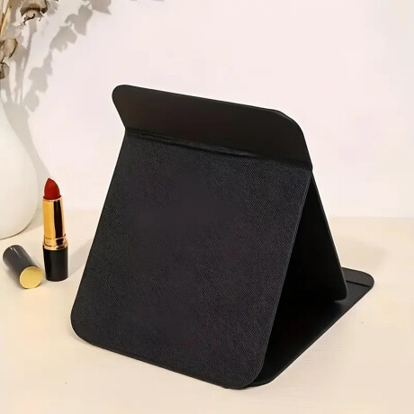 Espejo con luz led y estuche cuerina Negro