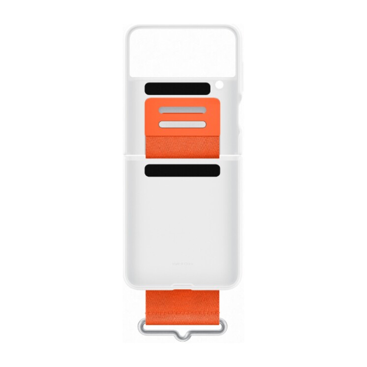 Silicone Cover con correa para Galaxy Z Flip4 White
