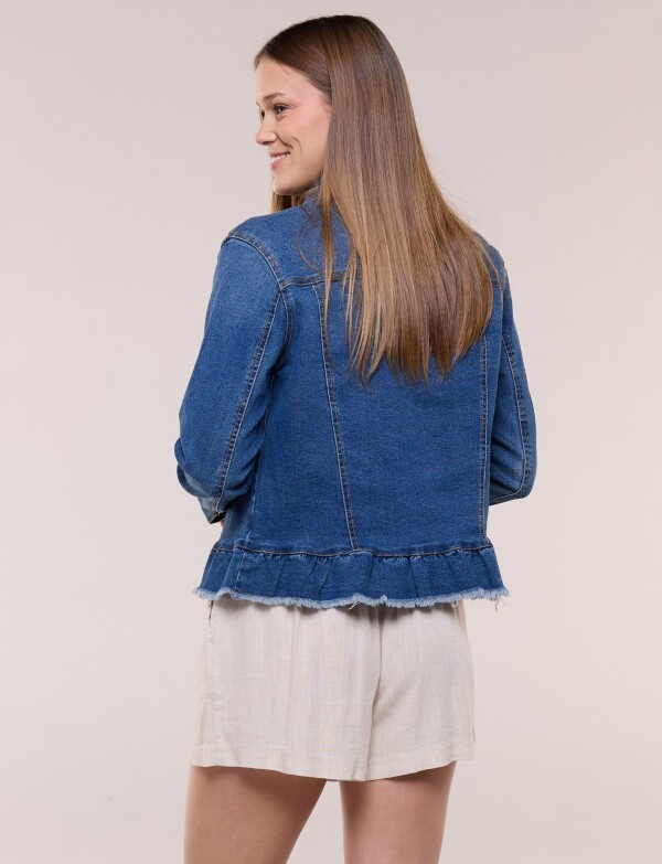 Camperita Jean Peplum Fruncido Y Ruedo Desflecado JEAN