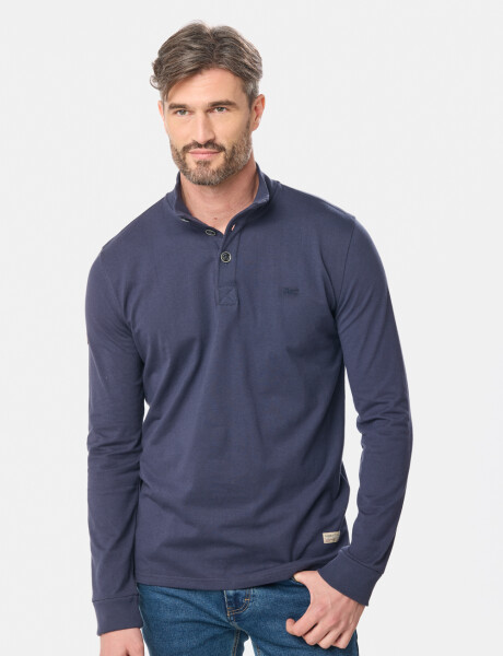 REMERA CON BOTONES Azul